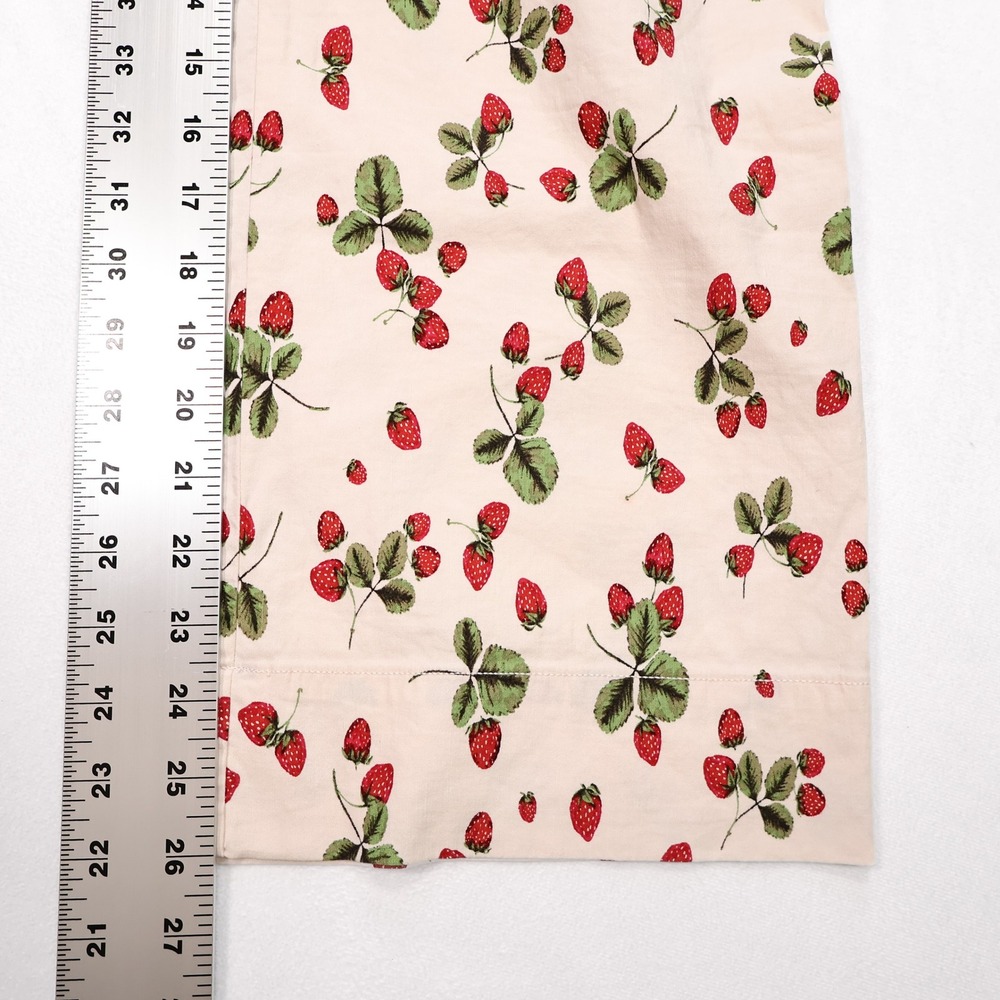 MAEVE ANTHROPOLOGIE Womens 26 Cream Strawberry Print Collete Wide Leg Crop Pants - Picture 7 of 8